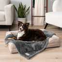 PetAmi Dog Blanket for Small Medium Dogs Grey, Fluffy Soft Puppy Blanket, Sherpa Fleece Cat Blanket for Kitten Doggie, Calming Pet Blanket Throw for Couch Sofa Bed Washable, Medium 29x40