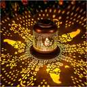 Gnomes Solar Lanterns Outdoor Waterproof Hanging Solar Lights Gnomes Gifts for Women Men Mom Metal Decorative LED Outdoor Lanterns for Patio, Lawn, Landscape, Garden Decor, Yard Decorations