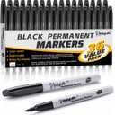 36 Pack Permanent Markers Fine Tip, Black Permanent Marker Pens for Office, School & Home, Waterproof, Smear-Proof, Quick-Drying