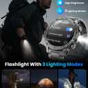 Military Smart Watches for Men, 1.7 Smartwatch with 1000 mAh Battery/2 Straps/Led Flashlight/Heart Rate/Sleep Monitor 100+ Sport Modes, Answer/Make Calls Fitness Watch for Android/iPhone