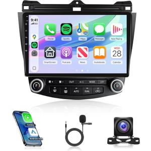 8Core 6G+128G Android 13 Car Radio for Honda Accord 2003-2007, Rimoody Car Stereo Wireless Carplay Android Auto GPS WiFi 10.1'' Touchscreen DSP Bluetooth 5.0 FM/RDS SWC Backup Camera