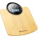 Adamson Hybrid 2-in-1 Analog & Digital Weighing Scale for Body Weight up to 400lbs - Thick Tempered Glass - Extra Large Display - Easy to Read Digital Bathroom Scale - Wood with White Backlight