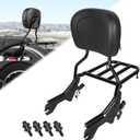 AUFER Upright Passenger Backrest Sissy Bar Luggage Rack Docking Hardware Kits With Back Rest Pad Compatible With For Harley Softail Low Rider FXLR FXLRS FXLRST Sport Glide FLSB 2018-Later