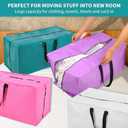 Pink Moving Bags - 20 Pack Extra Large Heavy Duty Storage Bags With Zipper & Reinforce Handles | 29x14x13 Inch Moving Tote Bags Bulk For Clothing, Shoes, Travel