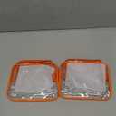 PACKISM Clear Makeup Bag with Zipper, 3 Pack TSA Approved Toiletry Bag, Beauty Cosmetic Bag, Quart Size Travel Bag, Carry-on Airport Airline Compliant Bag, Orange (Medium)
