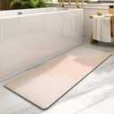 PADOOR-No Stains Bathroom Runner Rug-Bath Mats for Bathroom Non Slip-Super Absorbent Bath Floor Mat Quick Dry Diatomaceous Earth Bath Rug-Large Bathmat-17'' x47'' (Beige)