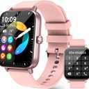 Smart Watch for Women (Answer/Make Call): 1.85" Waterproof Fitness Trackers with 24-Hours Blood Pressure Heart Rate SpO2 Sleep Monitor Watches for Women, iPhone Android Compatible( (Light Pink)