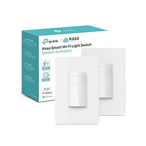 Kasa Smart Motion Sensor Switch, Single Pole, Needs Neutral Wire, 2.4GHz Wi-Fi Light Switch, Works with Alexa & Google Assistant, UL Certified, No Hub Required(KS200MP2),White,2-Pack