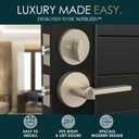 Mega Handles Ralph Entry Door Handle & Deadbolt Lock - 1 Pack Reversible Heavy Duty Brushed Nickel Door Handles & Deadbolt for Interior/Exterior Doors, Fits All Standard Doors - Satin Nickel
