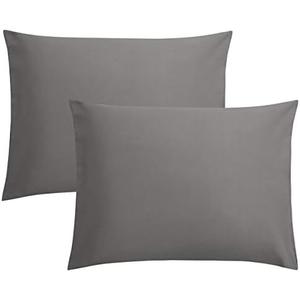 FLXXIE Microfiber Pillow Cases Standard Size, Soft Pillowcases with Envelope Closure, Wrinkle, Stain Resistant Pillow Covers, 20x26, Dark Grey