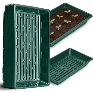 Eglotes 10 Pack 1017 Plant Growing Trays Seed Starting Trays Plant Tray Microgreens Growing Trays Durable Plastic Trays for Plants, No Holes, Reusable,16.9" x 10"x 2.5"
