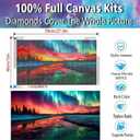 OFRKE Diamond Painting Kits for Adults,Large Aurora Diamond Art Painting for Beginners, Diamond Round 5D Full Drill Paint with Diamonds Pictures Gem Art Painting Kits DIY Crafts Kits 28X16in