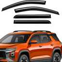 Tape-On Rain Guards Compatible with Chevy Equinox 2025 2026 Window Deflector Out Channel Extra Durable Side Sun Smoke Guard 2025 Equinox Visor Deflectors Black 4 PCS