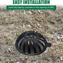 20in Ductile Iron Atrium Drain Grate with Hinge and Frame, Dome Metal Overflow Relief Gully Grate with Bolted Down Base, Cast Iron Sewage Drain Grates for Garden,Yard,Lawn(Overall Size 23")
