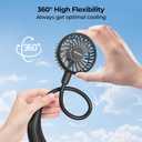 AMACOOL 2600mAh Portable Neck Fan, Wearable Hands-Free Battery Operated with Ultra Quite & Strong Wind, 360 Adjustable Personal Fan Gifts for Hot Flashes Cruise Travel Outdoor Sports 2026-Black