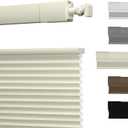 No Drill No Tools Cellular Shades Top Down Bottom Up Blackout Blinds for Windows Cordless Honeycomb Window Shades Easy to Install for Home, Light Filtering-Beige, Customized Size