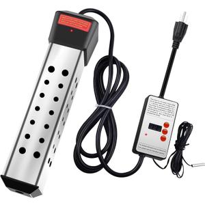 2000W Electric Portable Water Heater, Immersion Water Heater, Pool Heater and Bathtub Heater with Fast Heating for Buckets, Tubs & Outdoor Use