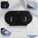 Commercial Twin Jumbo Toilet Tissue Dispenser, 9 Double Toilet Paper Roll Holder Wall Mount, Industrial Tissue Dispenser with Key Lock, Tissue Holder with Dual Dispenser for Bathroom,Office, School, Black