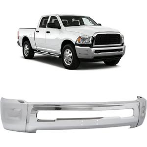 Steel Front Bumper Compatible with 2010-2018 Dodge Ram 2500/3500 Chrome Front Bumper Face Bar W/O Fog Light Holes & Sensor Hole Replacement for CH1002391 68045699AA 68045699AB