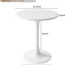 Modern White Round Dining Table 24 inch, White Tulip Round Table for Two People, Mid Century Round Coffee Table for Living Room and Kitchen