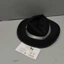Funny Party Hats Black Fedora Hat - Gangster - Black and White Fedora Hat - Mobster (Fedora Hat)