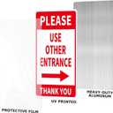 Please Use Other Entrance Sign Aluminum 12x8 Inch Right Arrow Metal Waterproof for Enter Outdoor Business Office 2 Pack