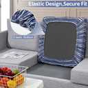 PickyNproud 8Pcs Patio Cushion Covers Stretch Outdoor Couch Cushions Slipcovers Replacement Washable Furniture Protector with Elastic Bottom Sofa Chair Seat Cover, Navy