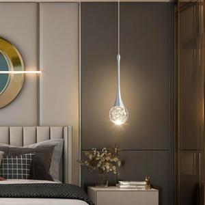Modern Pendant Lights for Kitchen Island LED Dimmable Crystal Glam Ceiling Pendant Lighting for Dining Room Hallway Bedroom Corner Lamp Brushed Nickel (1 Light, Silver)