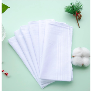 Men's Pure Cotton Handkerchief White Hankies