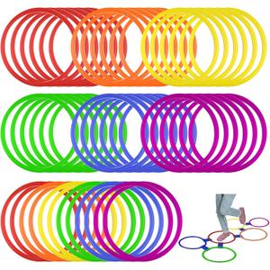 Mototo 24/30/48/96 Pack Agility Rings 15 Inch Speed Training Hopscotch Rings Plastic Circle Jumping Hoops Agility Hurdles for Athlete Exercise Soccer Football Gymnastics Games Practice Footwork