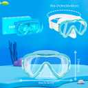 MOMUSE Kids Swim Goggles with Soft Fabric Strap, Diving Mask with 3D No-Leak Nose Cover, Anti-Fog & Shatterproof Lens, Swimming Goggles for Toddler/Youth Boys Girls 3-14 (Blue)