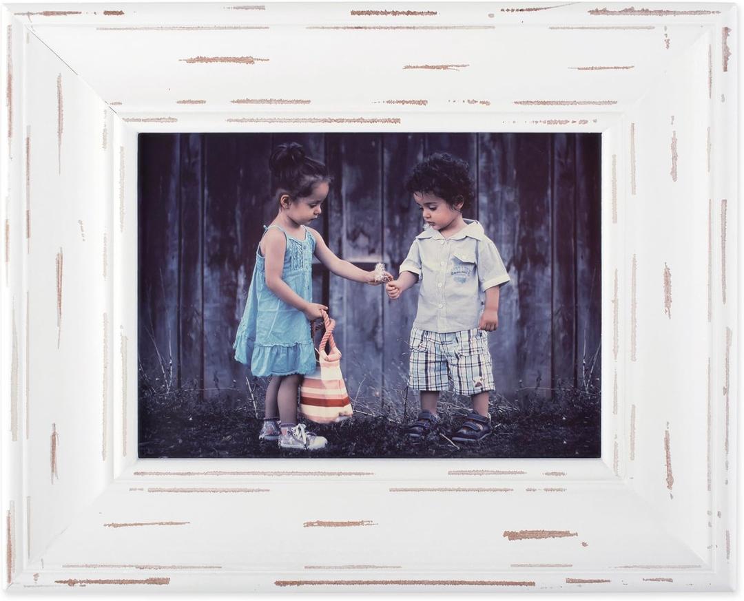 DII Distressed Wooden Picture Frame Collection Rustic Farmhouse Inspired, 5x7, White