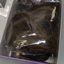 KooKaStyle Invisible Wire Hair Extensions with Transparent Wire Headband Adjustable Size 4 Secure Clips H2/426#Balayage Dark Brown with Chestnut Long Wavy Hairpiece 16 Inch for Women
