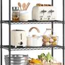 5 Tier Storage Shelves 1010LBS Wire Shelving Unit Adjustable Metal Shelving Pantry Shelves Sturdy Steel Commercial Shelf for Kitchen Pantry Closet Laundry School,13.6" D x 21.5" W x 59.4" H