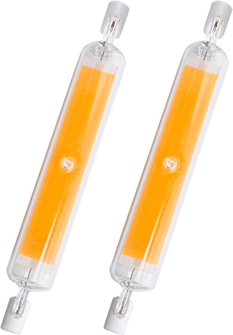 15W 118mm R7S LED Bulbs (Pack of 2) 150W Halogen Equivalent J-Type 120V Dimmable T3 R7s Base Double Ended Flood Light 3000K Warm White for Landscape Light (Warm White)