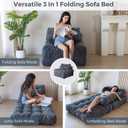 MAXYOYO Folding Sofa Bed, Convertible Sleeper Chair with Pillow Foldable Mattress with Back Support, Portable Fold Out Chair Bed Comfy Floor Sofa Lounge for Living Room Bedroom, Dark Grey, Single, 
15.7 inches