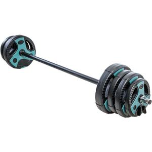 US Weight Barbell Weight Set for Home Gym with 55 padded Bar - Adjustable Weights for Exercise, Lifting, and to Build Muscle (Teal)