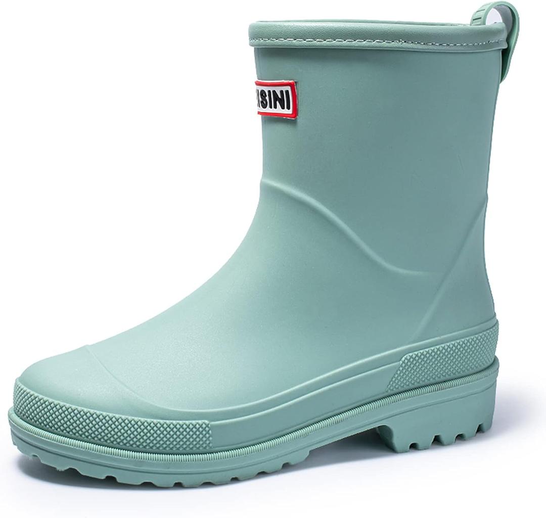 Nutropa Mid Calf Rain Boots for Women,Waterproof Garden Shoes Anti-Slip Rainboots,Outdoor Work Rain Shoes (Green, 39)