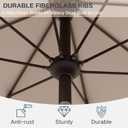 9ft Patio Umbrella with Push Button Tilt and Crank,Outdoor Market Table Umbrella UV Protection 8 Sturdy Ribs for Backyard,Garden,Pool,Deck(Beige)