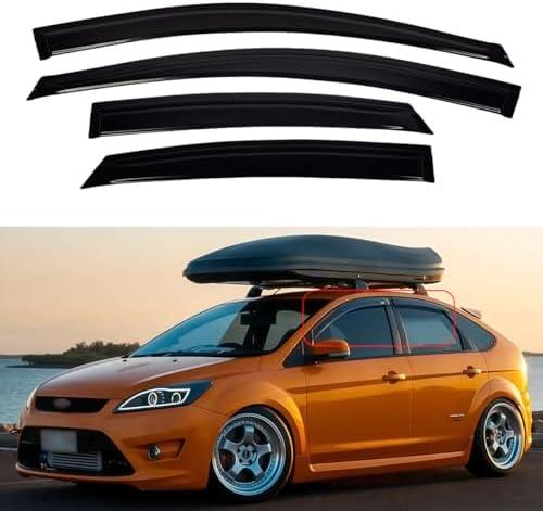 AceRide Window Visors Compatible with 2008-2011 Ford Focus Sedan，Rain Guards Sun Shields Window Deflector，Tape-On Style，4PCS