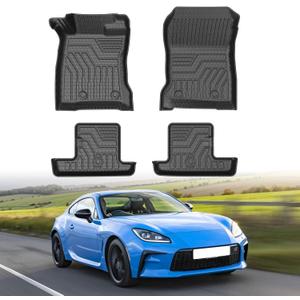 Mixsuper Floor Mats for Toyota GR86 2022-2025 All Weather Floor Liners 1st & 2nd Row Set Black