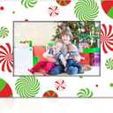Party Greeting Red and Green Peppermint 4x6 Ceramic Photo Frame, Vertical or Horizontal, Desktop Use
