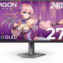 AOC Agon PRO 27" QD-OLED Gaming Monitor, QHD 2560x1440, 240Hz, 0.03ms GtG, HDR400 True Black, Adaptive Sync, Height Adjustable, DisplayPort, HDMI, USB, Built-in Speakers, AG276QZD2