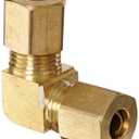 Anderson Metals - 50065-04 50065 Brass Compression Tube Fitting, 90 Degree Elbow, 1/4" x 1/4" Tube OD