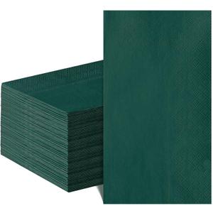 60 Pcs Dark Green Napkins Disposable Guest Bathroom Napkins Green Dinner Napkin for Wedding, Baby Bridal Shower, Birthday