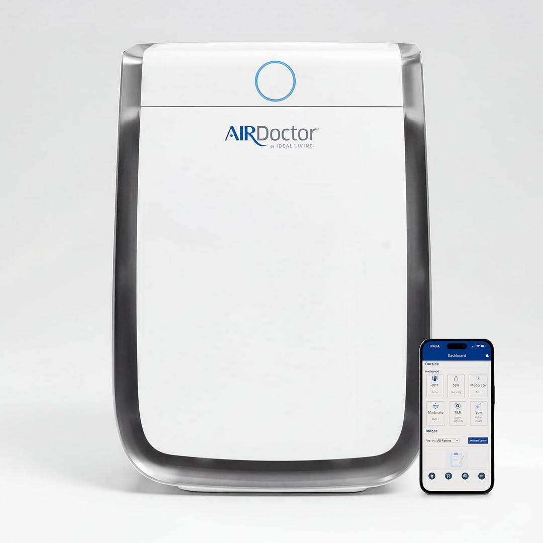 AIRDOCTOR AD3500 Smart App Air Purifier. Cleans Bedrooms, Large Rooms Up to 2,520 ft2. Remove Allergens, Smoke, Dust, Mold, Pet Hair, Odors, Pollen. Hospital-Grade UltraHEPA, Premium Carbon Filtration