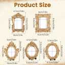 10 Pcs Gold Mini Picture Frames with Stands, Tiny Vintage Picture Frames Oval/Rectangle Mini Baroque Resin Frame for Tabletop Display, Wall Decor, Vintage Home, Wedding
