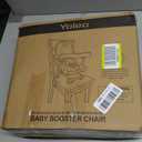 YOLEO Baby High Chair Booster Seat for Dining Table, Foldable High Chairs with Adjustable Heights, Travel Booster Seat with Removable Tray (No Cushion, Grey)