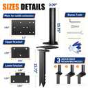 VANCASTLE Fence Post Repair Kit Adjustable, 2-Pack，Easy to Install, Black