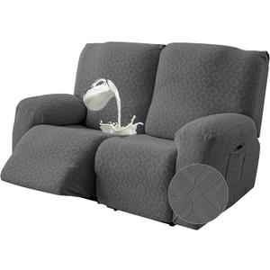 Waterproof Recliner Loveseat Cover,Stretch Reclining Sofa Covers with Pockets,Washable Lazy Boy Recliner Slipcovers,Leakproof Couch Protector for Kids, Pets, Dog and Cat (2 Seat, Dark Gray)